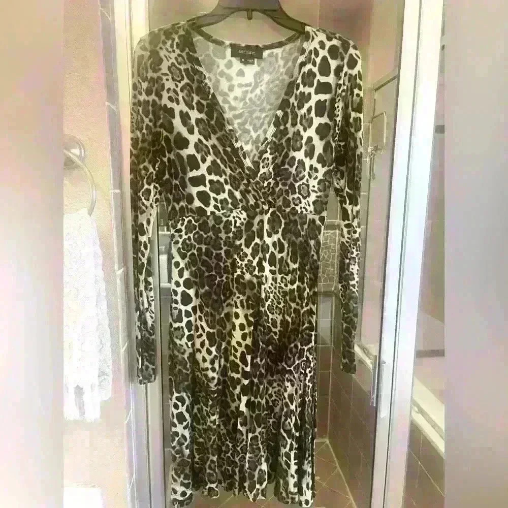 Karen Kane Medium faux wrap dress in leopard print.